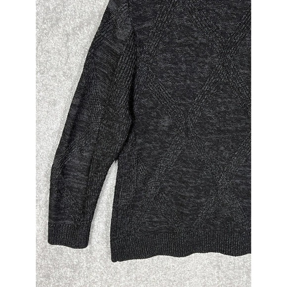 Christopher & Banks Long Sleeve V-Neck Knit Sweater Womens Size Large Black Gray - Picture 12 of 14